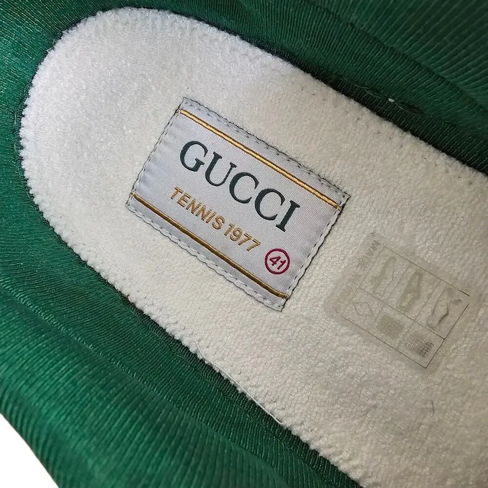 Gucci Tennis 1977 Blue Denim GG Supreme Web Stripe Low Top Sneaker Size 41 US 11